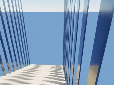 Stair01 triangle made of metal and wood Low-poly 3D model