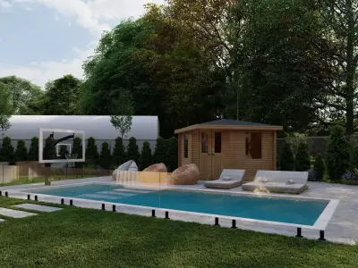 Garden Landscape 3D Model - SketchUp and Lumion Scene  3D model