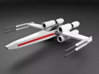 Lowpoly xwinger spaceship Low-poly 3D model