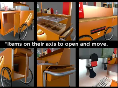 Snack and Juice Cart 3D model