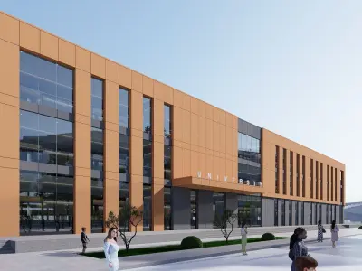 realistic university Low-poly 3D model