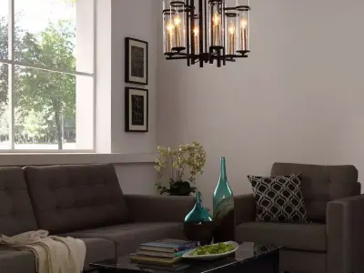 Chacon 6-Light Candle Style Wagon Wheel Chandelier 3D model