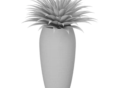 Agave plant in tall modern vase Tall Pot 3D model