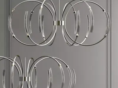 hook 1 two modern chandeliers hanging 3D model