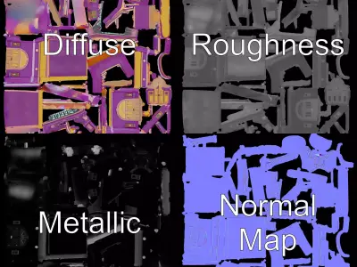 Vintage Theater Facade model pack Low-poly 3D model