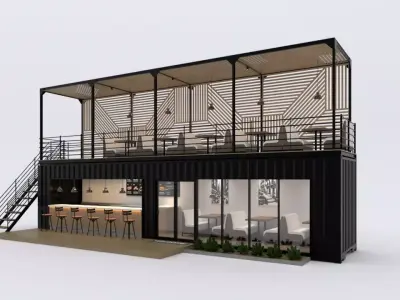Shipping Container Cafe 2 3D model