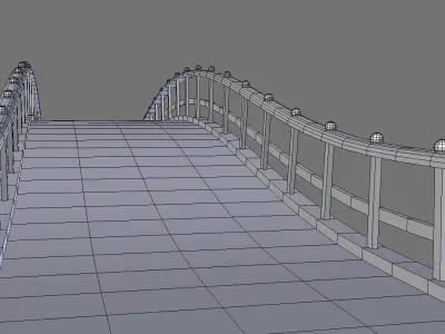 wooden bridge 3D model