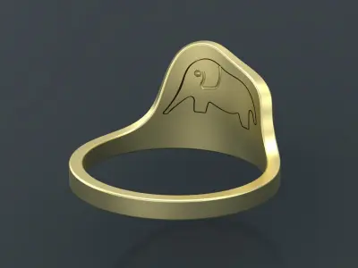 Ring with Python and Elephant  LittlePrince cnc model or    3D print model