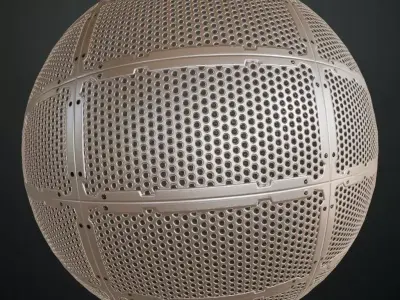 White Metal Grill Transparent PBR Seamless Texture