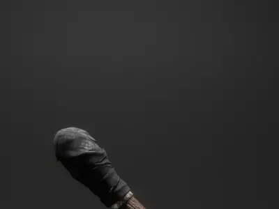 Torch with fire Low-poly 3D model