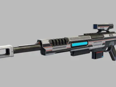 Sci Fi Sniper Rifle Low-poly 3D model