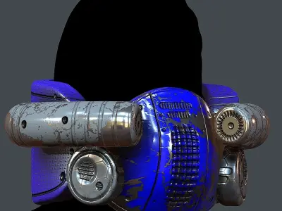 Gas mask helmet 3d model scifi Low-poly  Low-poly 3D model 487