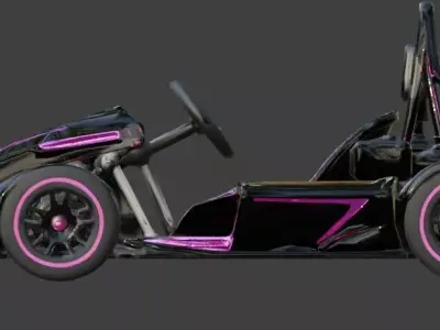 Cyberpunk Neon Go Kart 3D Model v01 Low-poly 3D model