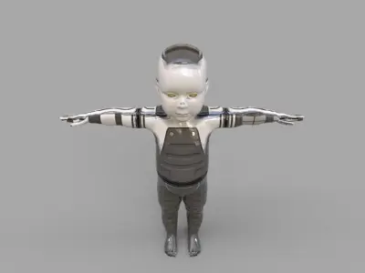 robot baby 3d model Low-poly 3D model