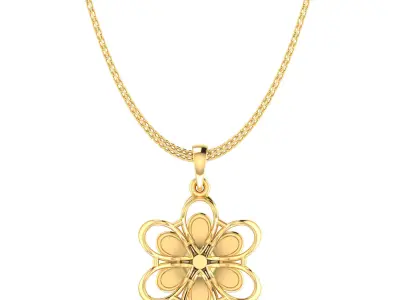 Light weight flower ring earrings pendant set 3dm stl 4 renders 3D print model