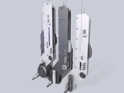 Futuristic building Low-poly 3D model get