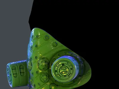 Gas mask helmet 3d model scifi Low-poly Low-poly 3D model Low-poly 3D model 87