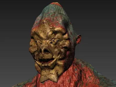 Hybrid Alien Low-poly 3D model