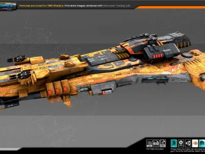 Federation Destroyer K4 Low-poly 3D model