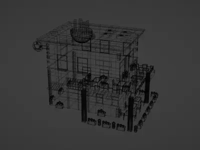 Low Poly Coffee Shop Low-poly 3D model