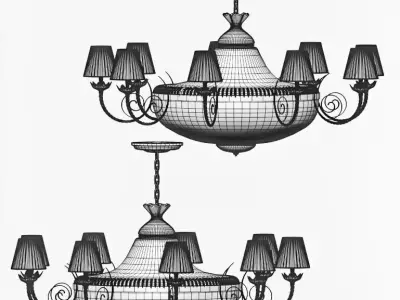 Classic Gold Chandelier 3D model