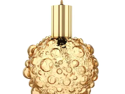 Amber Bubble Glass Pendant Light 3D model