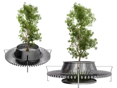 Park lounge chair Low-poly 3D model