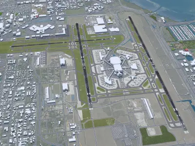Tampa Airport 10km Low-poly 3D model