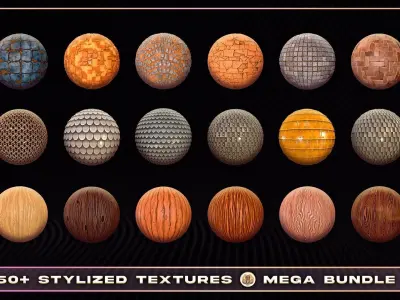 350 Stylized Textures - Mega Bundle 4 Texture