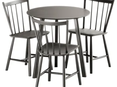 Copenhague Deux CPH 220 Table and J41 Chair by Hay 3D model