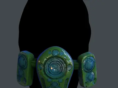 Gas mask helmet scifi Low-poly character art game space  Low-poly 3D model 4
