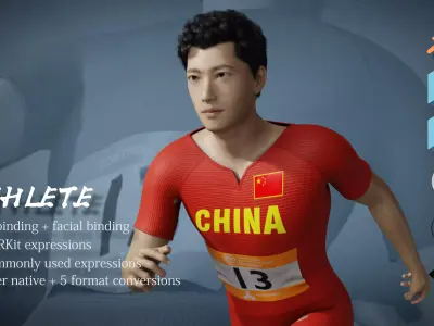 Original Track and Field athletes sprinters Male athletes 3D model