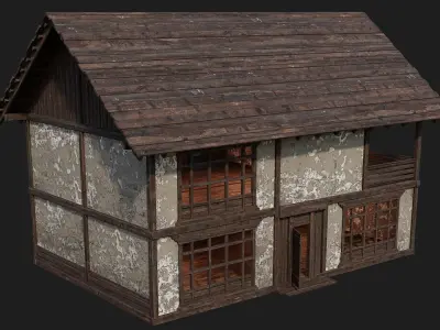 Old Medieval Building 4K Textures GameReady 136 Low-poly 3D model