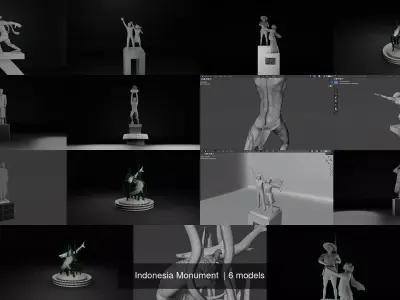Indonesia Monument  3D Model Pack
