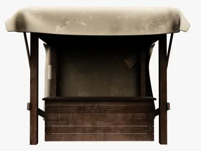 Market Stall Cotton Low-poly 3D model