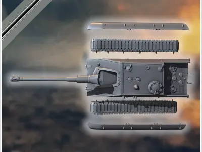 Jagdpanzer E-100 with low profile Entwicklung tank destroyer - G 3D print model