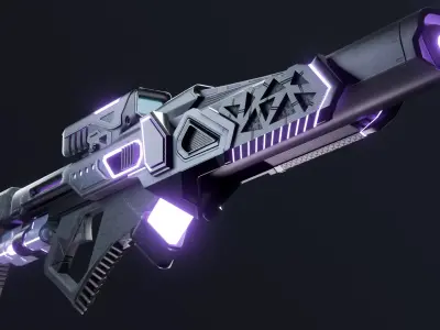 Sci-fi Rifle Low-poly 3D model