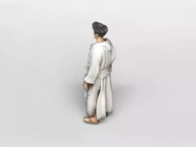 Stylized Male Character in Bathrobe 3D Model 3D model