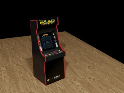 pacman arcade machine Free low-poly 3D model