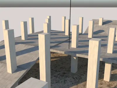 Construction zone Low-poly 3D model