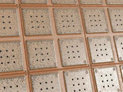 Grunge Sci-Fi Metal Panel Transparent PBR Seamless Texture