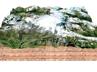 Mount Elbrus Russia 3D model