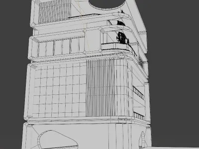 3D model of simple apartment Building 3D model