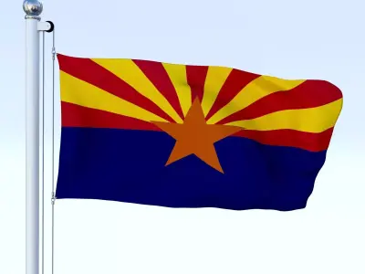 Animated Arizona Flag Low-poly 3D model