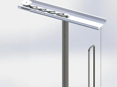 AcoDoor wooden shower stand with glass door Free 3D model