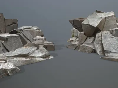 Rock Set Low-poly 3D model 47