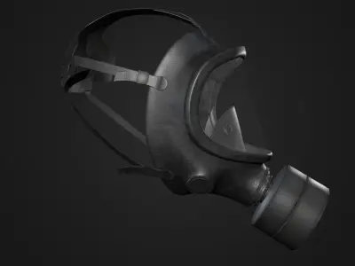 Gas Mask Low-poly 3D model