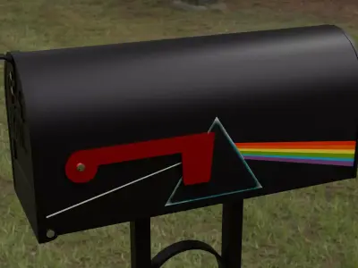 Painted Mailbox with DSOTM Cover Low-poly 3D model