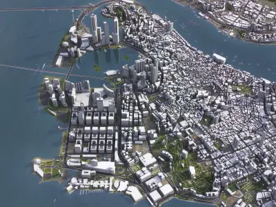 Macau - Macao - 3D City Model Low-poly 3D model