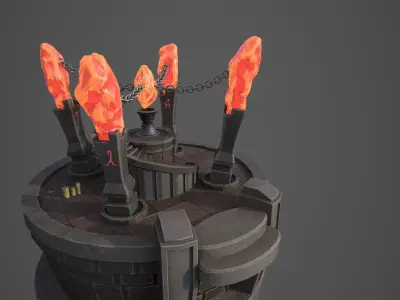 Stylized Crystal Tower Modular Pack Low-poly 3D model